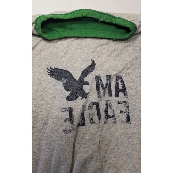 American Eagle Outfitters reversible Graphic T Shirt Mens Green Short Sleeve - Picture 5 of 10